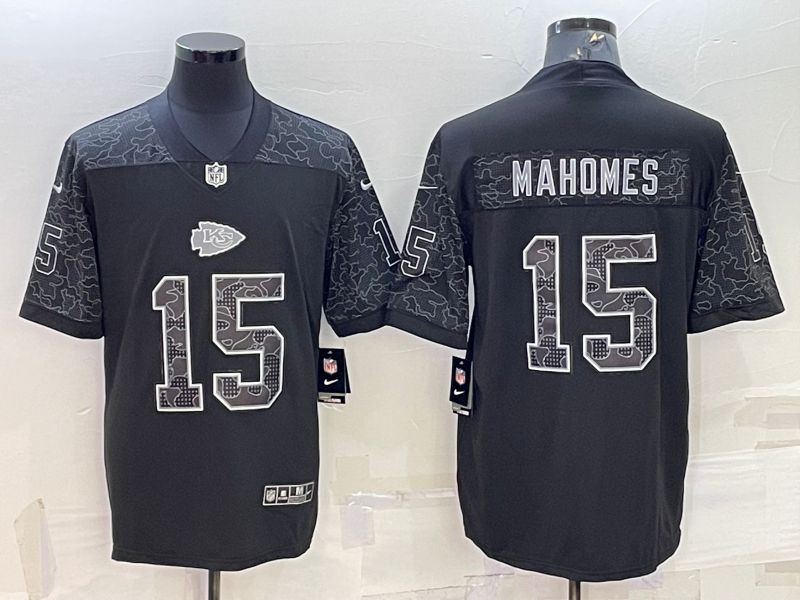 Men Kansas City Chiefs #15 Mahomes Black Reflector 2022 Nike Limited NFL Jersey